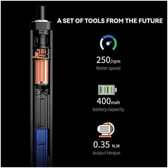 Alt view image 4 of 5 - Vszerda Wowstick 1F+ 69 In 1 Mini Electric Screwdriver, Precision Screwdriver Set with 56 Magnetic Precision Bits & LED Light, Rechargeable Automatic Screwdriver for Toys, Mobile Phones, Computers