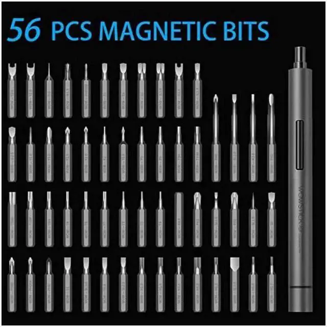 Alt view image 2 of 5 - Vszerda Wowstick 1F+ 69 In 1 Mini Electric Screwdriver, Precision Screwdriver Set with 56 Magnetic Precision Bits & LED Light, Rechargeable Automatic Screwdriver for Toys, Mobile Phones, Computers