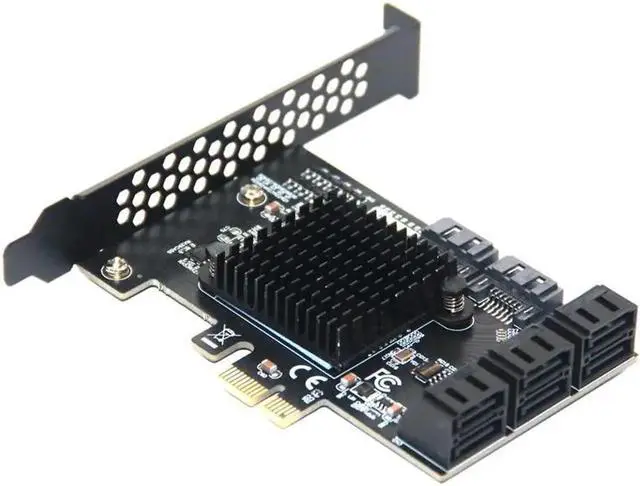 Alt view image 2 of 6 - Vszerda Chi a Mining Riser PCIE SATA Card 8 Port 6Gb SATA3.0 Adapter PCI Express X1 SATA Expansion Card PCI-E to SATA Controller ASM1064