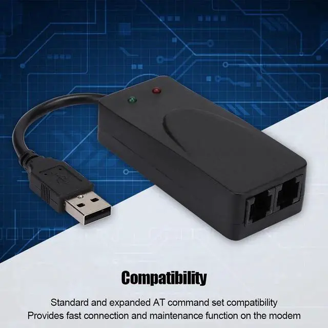 Alt view image 3 of 5 - Vszerda Fax Modem, Convenient External USB 2.0 56K Modem with Compatible at and Extended at Command Sets for Win 7/Win 8/Win 10/Win XP