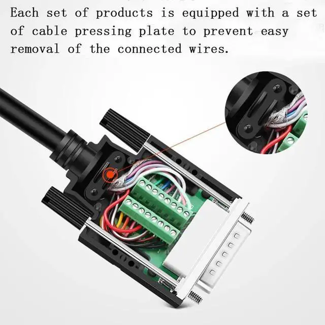 Alt view image 5 of 5 - Vszerda 10PCS DB15 Solderless Connector, RS232 D-SUB Serial to 15-pin Port 16mm Thinner Terminal Female Adapter Breakout Board with Case Long Bolts Nuts