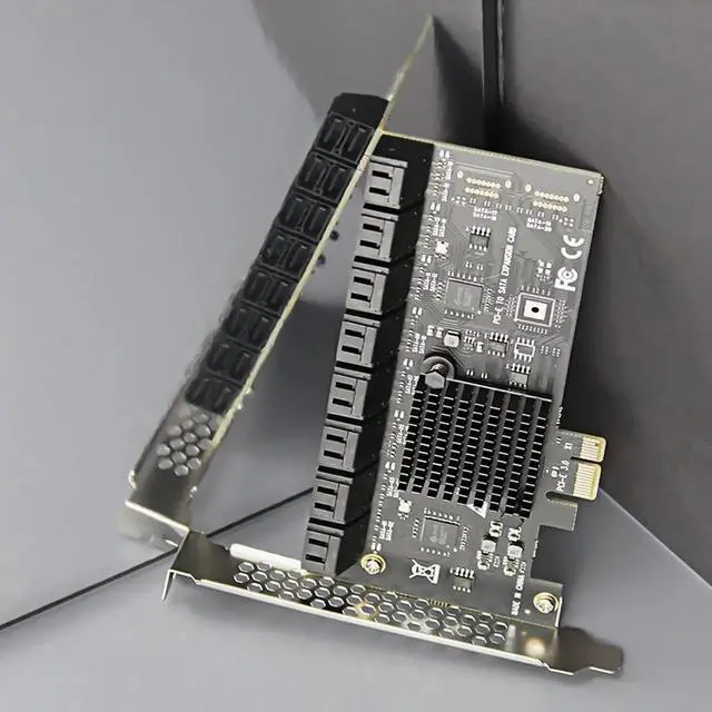 Alt view image 7 of 7 - Vszerda SA3116-C 16-Port PCIe X1 SATA Expansion Card with SATA and Power Cables, Compatible with Windows,Linux,Mac OS,NAS