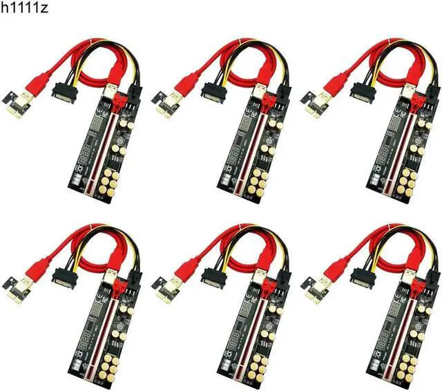 Main image of Vszerda 6PCS Riser 016 USB3.0 PCIE Riser PCI Express X16 Extender Adapter 016 GPU Riser Card SATA 15pin to 6pin Power Voltage Monitoring