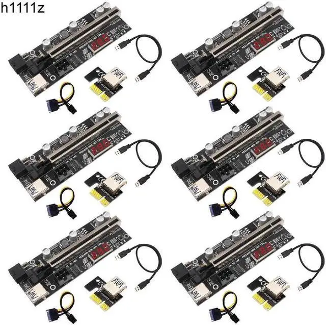 Alt view image 3 of 6 - Vszerda VER 12X/010 Riser PCI Express X16 Temperature 6Pin Power Cabo Riser USB Cable PCIE Riser For Video Card GPU Bitcoin Miner Mining