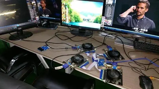 Alt view image 3 of 4 - Vszerda PCI-E to PCIe Riser Card Adapter 4-port PCI-Express 1X Slot Expansion Card with SATA 15pin & 4pin Power Supply + USB 3.0 Cable