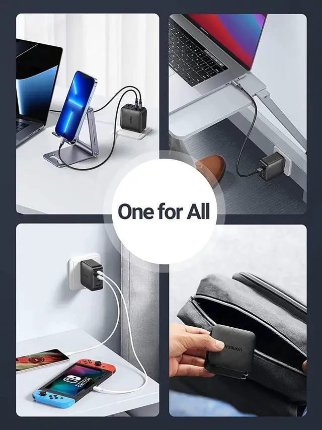 Alt view image 5 of 7 - UGREEN 65W Multiport USB C Wall Charger, 4 Port USB Charging Station PPS Fast Charger Adapter Compatible for MacBook Pro/Air, Dell XPS 13, iPad, iPhone 13/13 Mini/13 Pro Max/12, Galaxy S21/S20, Pixel