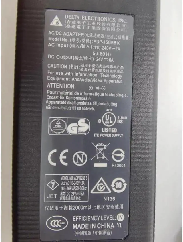 Alt view image 2 of 2 - Vszerda DELTA ADP-150MB K 24V 6A 5A 5.5x2.5mm AC Power Supply Adapter For 150W Laptop Power Supply Charger