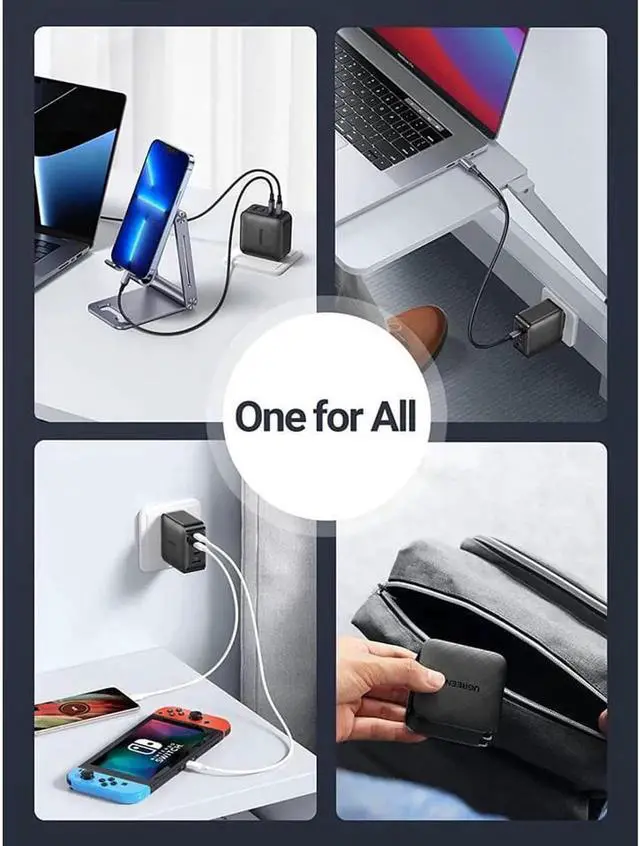 Alt view image 3 of 7 - UGREEN 65W Multiport USB C Wall Charger, 4 Port USB Charging Station PPS Fast Charger Adapter Compatible for MacBook Pro/Air, Dell XPS 13, iPad, iPhone 13/13 Mini/13 Pro Max/12, Galaxy S21/S20, Pixel