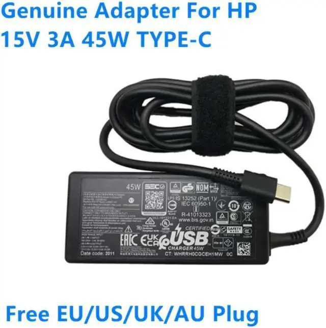 Main image of Vszerda 15V 3A 45W TYPE-C USB-C TPN-CA20 TPN-DA15 TPN-LA19 5V/9V/12V 3A AC Adapter For HP ELITE X2 Laptop Power Supply Charger