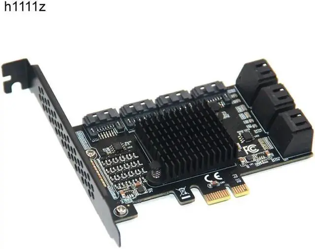 Alt view image 6 of 6 - Vszerda Chi a Mining 10 Port SATA PCI-E Adapter PCI Express X1 to SATA 3.0 6Gbps Rate Expansion Card Controller with Low Profile Bracket