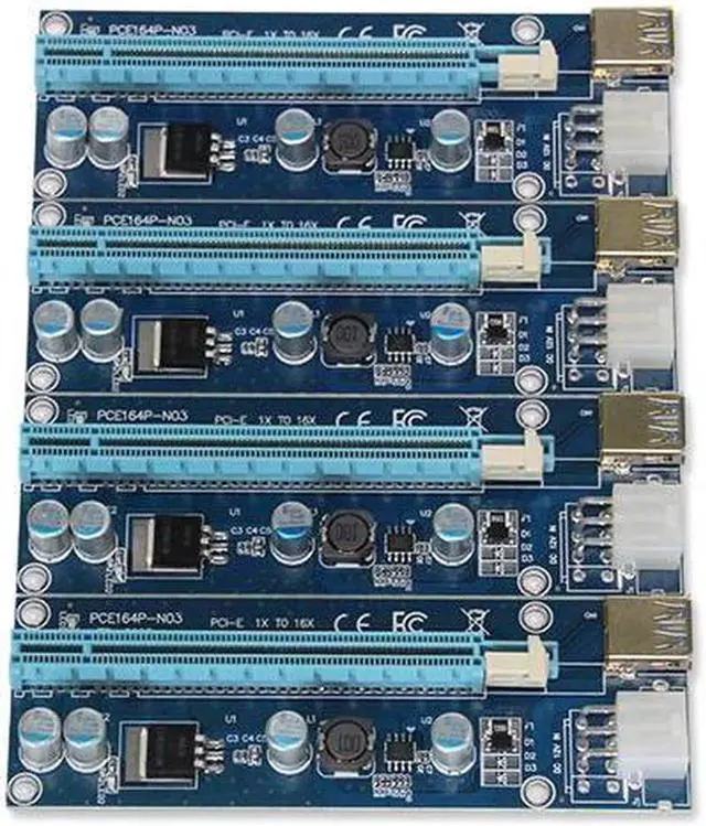 Alt view image 3 of 5 - Vszerda PCI-E 1x to 4 ports pcie 16x Mining Machine Enhanced Extender Riser Card Adapter