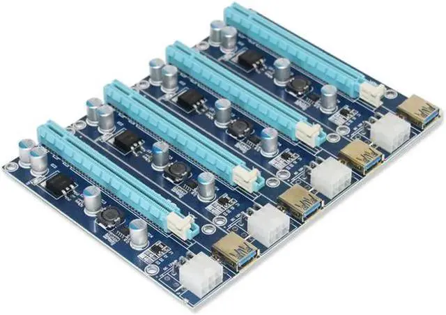 Alt view image 5 of 5 - Vszerda PCI-E 1x to 4 ports pcie 16x Mining Machine Enhanced Extender Riser Card Adapter