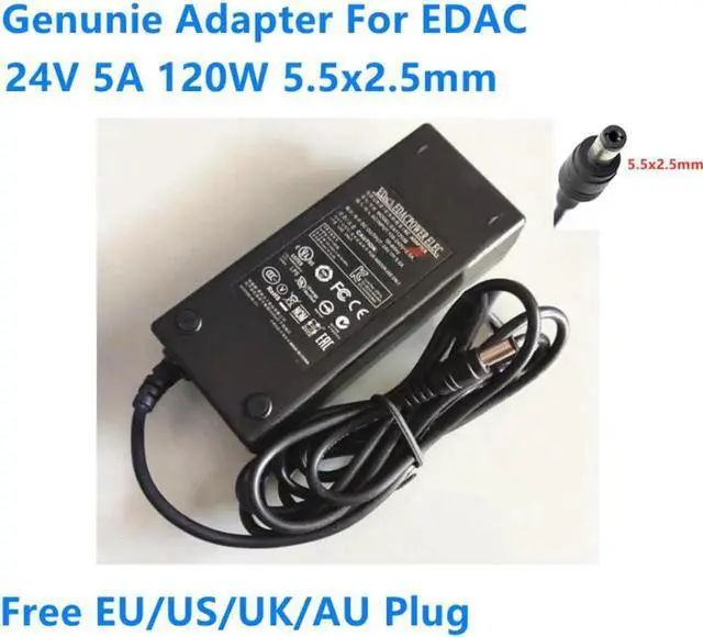 Main image of Vszerda Genunie 24V 5A 120W 5.5x2.5mm AC Adapter For EDAC EA11203B Power Supply Charger