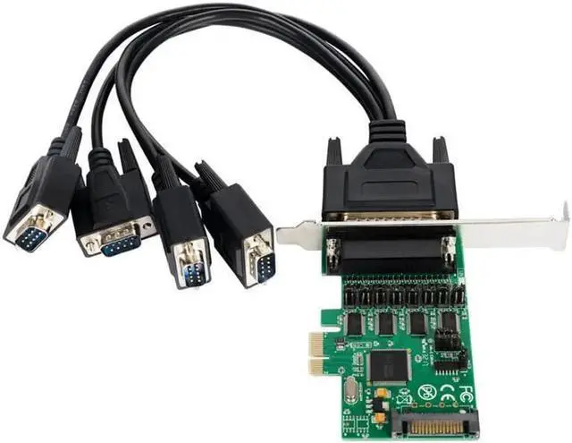 Main image of Vszerda Industrial Grade PCI express 4 ports Serial card PCI-e Multi RS232 DB9 COM port adapter 5VDC 12DV power PCIe low profile bracket