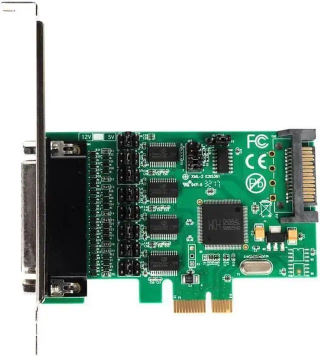 Alt view image 5 of 5 - Vszerda Industrial Grade PCI express 4 ports Serial card PCI-e Multi RS232 DB9 COM port adapter 5VDC 12DV power PCIe low profile bracket