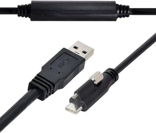 Alt view image 3 of 5 - Vszerda 8m Type-C USB 3.1 Single Screw Locking to USB3.0 Data Cable Mount Type for Industrial Camera Recorder & Laptop PC & Disk
