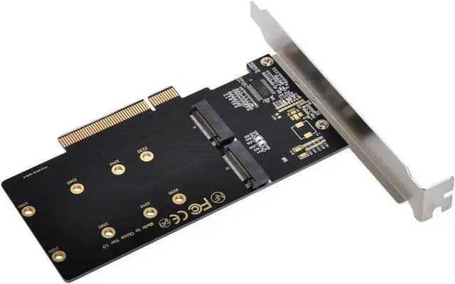 Main image of Vszerda Dual 2X NVME M.2 AHCI to PCIE Express 3.0 Gen3 X8 X16 Raid Card VROC Raid0 Hyper Adapter