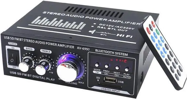 Main image of Vszerda AV-699BT 400W 2CH bluetooth Home HiFiStereo Power Amplifier Support USB Memory Card FM Radio 220V