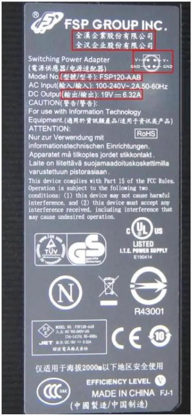 Alt view image 2 of 2 - Vszerda 19V 6.32A 120W 4PIN FSP FSP120-AAB FSP120-AAV Power Supply AC Adapter For THECUS N4200ECO PRO ASTERISK MPC-424 Charger
