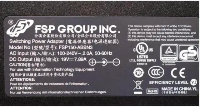 Alt view image 2 of 2 - Vszerda FSP 150W 19V 7.89A FSP150-ABBN3 AC Adapter for CYBERPOWER TRACER III 15 WITH MECHANICAL NFSV1511 Power Supply Charger