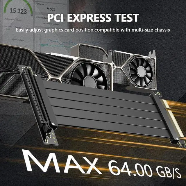 Alt view image 6 of 7 - Vszerda PCI-E 4.0 Riser Cable, PCIe 4.0 x16 200mm High Speed Flexible Extender Card Extension Port 90 Degree Adapter, PCIe 4.0 | Older Compatible, EMI Shielded 30 AWG, TPE Cable Sleeves Black