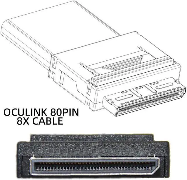 Alt view image 2 of 3 - Vszerda OCuLink PCIe PCI-Express SFF-8611 8x 8-Lane to Dual SFF-8643 HD 4x SSD Data Active Cable 50cm