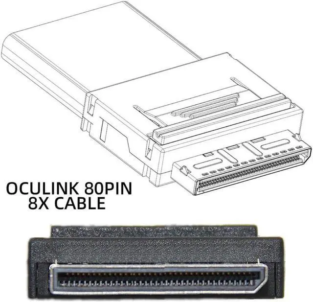 Alt view image 2 of 3 - Vszerda OCuLink PCIe PCI-Express SFF-8611 8x 8-Lane to Dual SFF-8087 4x SSD Data Active Cable 50cm
