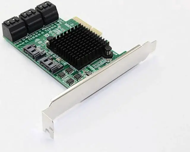 Alt view image 3 of 6 - Vszerda SATA Card PCI-e PCI Express to SATA 3.0 III 3 SSD PCIe SATA 8 ports Expansion Board Card Adapter Raiser with Low Profile Bracket