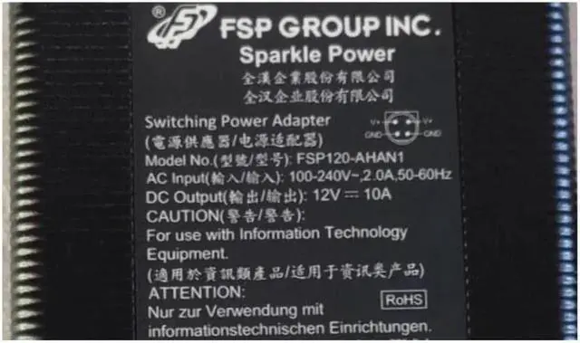 Alt view image 2 of 2 - Vszerda FSP 12V 10A 120W 4pin FSP120-AHAN1 FSP120-AHAN2 Power Supply AC Adapter For Laptop Charger