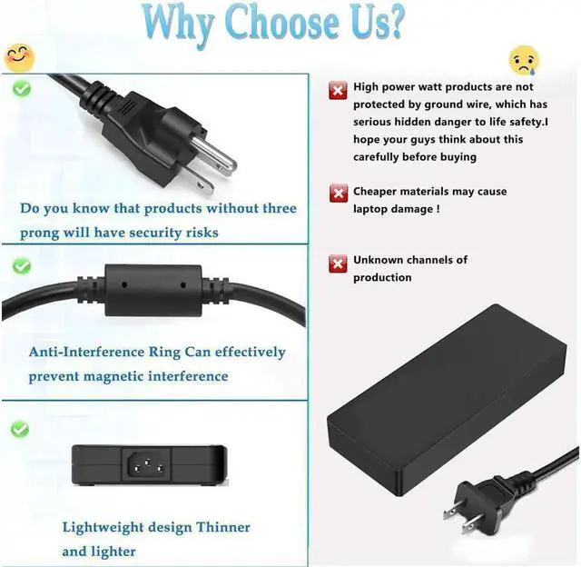 Alt view image 4 of 5 - 230W AC Charger Fit for Acer Predator Helios 300 PH315-53-72XD PH315-53-781R PH315-53-7426 PH315-54,Triton 500 PT515-52 PT515-52-71K5 52-73L3 52-77P9 ConceptD 7 CC715-71 CC715-91P Laptop Power Adapter