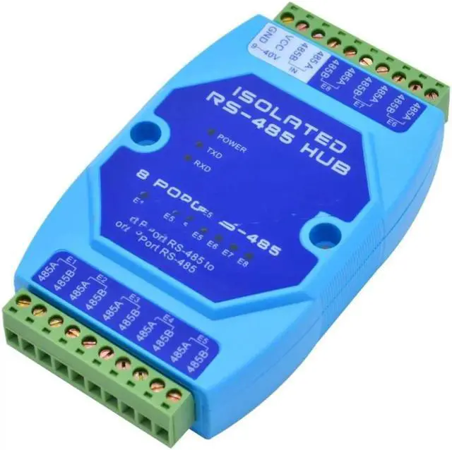 Alt view image 2 of 2 - Vszerda 8-port 485 Hub 8-channel RS485 Splitter 485 Sharer Industrial Grade Optically Isolated Repeater