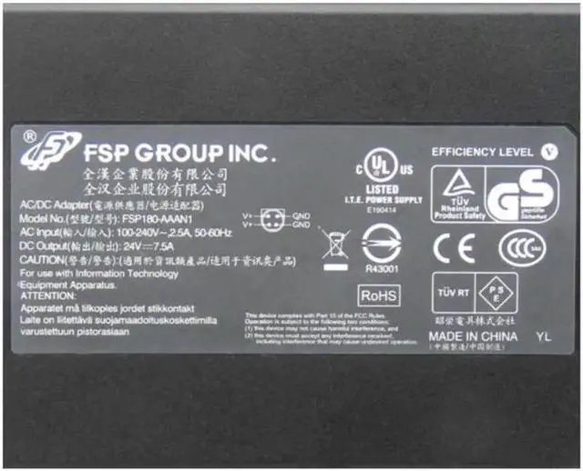 Alt view image 4 of 4 - Vszerda 24V 7.5A 180W 4PIN FSP FSP180-AAAN1 FSP180-AAAN2 AC Switching Power Adapter For Laptop Power Supply Charger