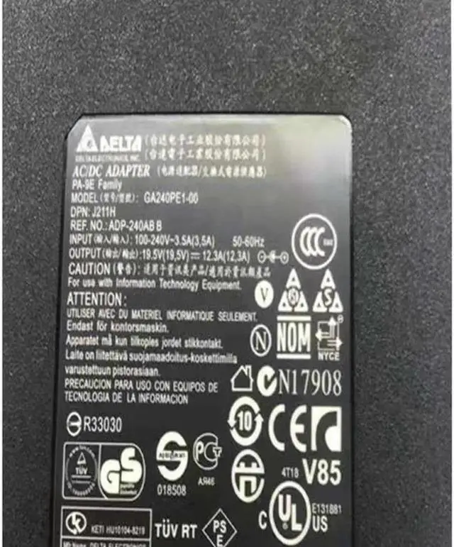 Alt view image 2 of 2 - Vszerda DELTA ADP-240AB B 240W 19.5V 12.3A ADP-240AB D GA240PE1-00 AC Adapter For 230W Laptop Power Supply Charger