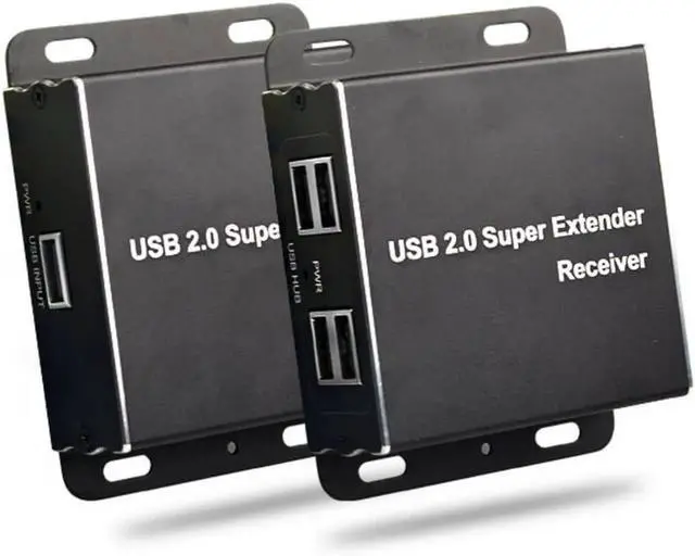Alt view image 5 of 7 - Vszerda USB Extender Over Cat5E/6 up to 196ft, USB2.0 Over Cat6 Cat5E Extender with 4 USB 2.0 Ports, Plug and Play, No Driver Needed Support All Operating System, Two Web Cameras Work Synchronously