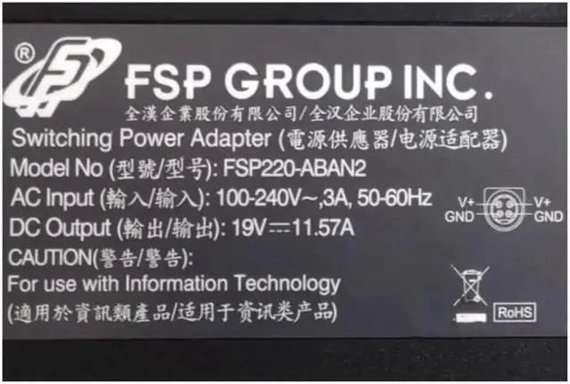 Alt view image 2 of 2 - Vszerda FSP 19V 11.57A 220W FSP220-ABAN2 FSP220-ABAN1 Power Supply AC Adapter For PAR EVERSERV 7700 POS SYSTEM Laptop Charger
