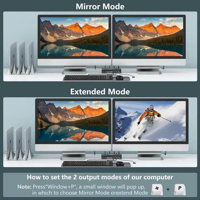 Alt view image 3 of 6 - Dual Monitor Displayport KVM Switch 8K@30Hz 4K@144Hz, USB 3.0 KVM Switches 3 Computers 2 Monitors Displayport 1.4 with 4 USB 3.0 Ports for USB Devices, DP Monitor Switch for 3 PCs, with Wired Remote
