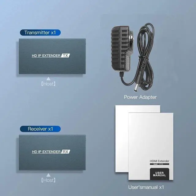 Alt view image 6 of 7 - Vszerda HDMI Extender Over IP 150m/492ft Transmission Via Cat5e/Cat6/Cat7/Cat8 Network Cable Support Local Loopout and Transmission 1 to Multiple Via Network Switch