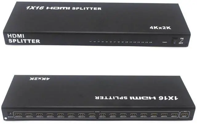 Alt view image 5 of 5 - Vszerda 16 Port HDMI Splitter 1x16 Full HD 1080P HDMI 1.4 Splitter with Switcher Converter Support 4KX2K 3D Digital Audio Format-Black