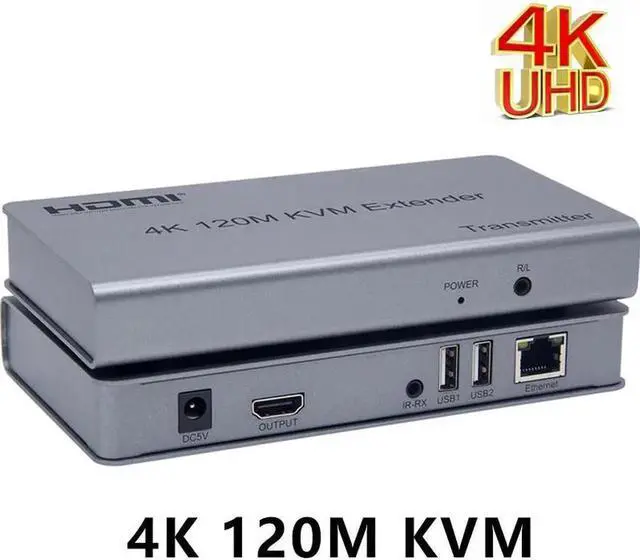 Main image of Vszerda 4K 120M KVM Extender By RJ45 Ethernet Cat5e Cat6 Cable Converter TX RX Support USB Mouse Keyboard Extension Touch Screen