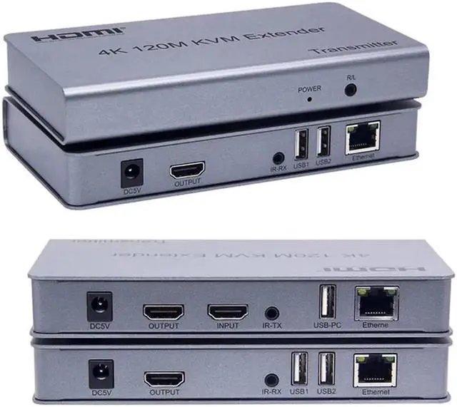 Alt view image 5 of 5 - Vszerda 4K 120M KVM Extender By RJ45 Ethernet Cat5e Cat6 Cable Converter TX RX Support USB Mouse Keyboard Extension Touch Screen