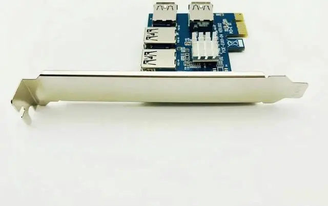 Alt view image 2 of 6 - Vszerda 5PCS PCIe 1 to 4 PCI Express 16X Riser Card PCI-E 1X to External 4 PCI-e Slot Adapter Multiplier Card for Bitcoin Miner Mining