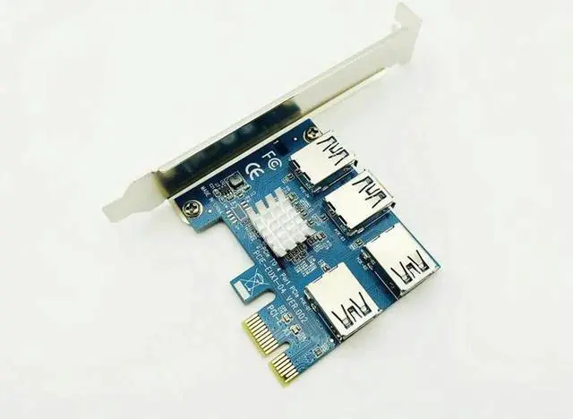 Alt view image 5 of 6 - Vszerda 5PCS PCIe 1 to 4 PCI Express 16X Riser Card PCI-E 1X to External 4 PCI-e Slot Adapter Multiplier Card for Bitcoin Miner Mining