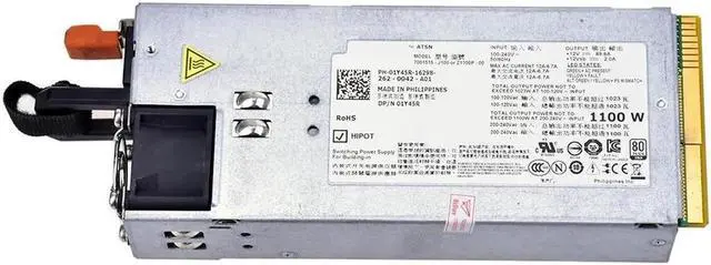 Main image of Vszerda For D-ELL-R510 R810 R910 T710 Server Power Supply 3MJJP 9GP9X 1Y45R 1100W Psu