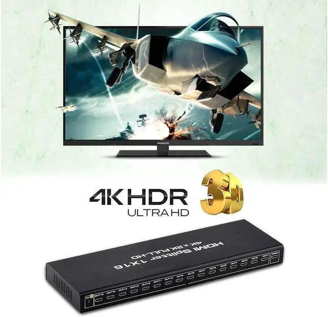 Alt view image 5 of 7 - Vszerda HDMI Splitter 1x16 1 in 16 Out HDMI Splitter Audio Video Distributor 3D & 4K x 2K Box for HDTV, STB, PS16, PS16 Pro Blu-Ray DVD Player, Projector Etc