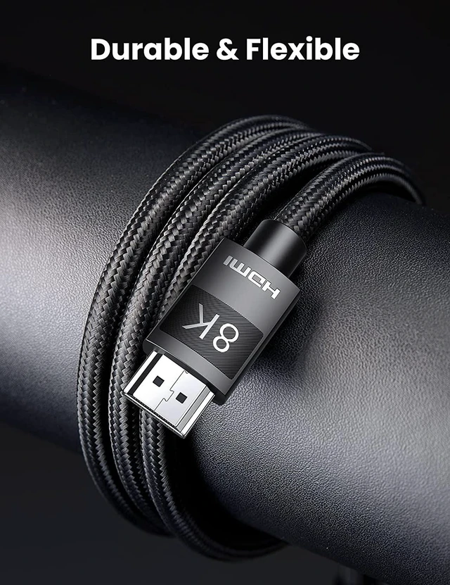 Alt view image 6 of 7 - Vszerda HDMI 2.1 Cable 8K 48Gbps 15FT Ultra High Speed 8K HDMI Braided Cord 4K@120Hz 8K@60Hz Support Dynamic HDR eARC Dolby Atmos HDCP Compatible with PS5 PS4 Xbox Roku TV HDTV Blu-ray Projector