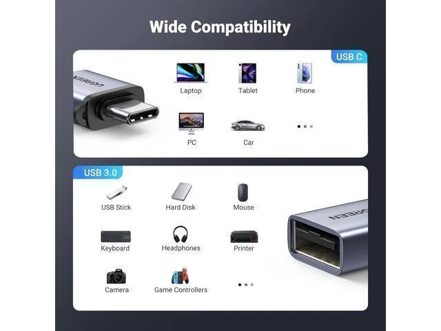 Alt view image 6 of 7 - Vszerda USB to USB C Adapter 2 Pack 10Gbps USB C Female to USB Male Adapter Thunderbolt Compatible with iPhone 16 15 MacBook iPad Galaxy MagSafe Watch 9/8