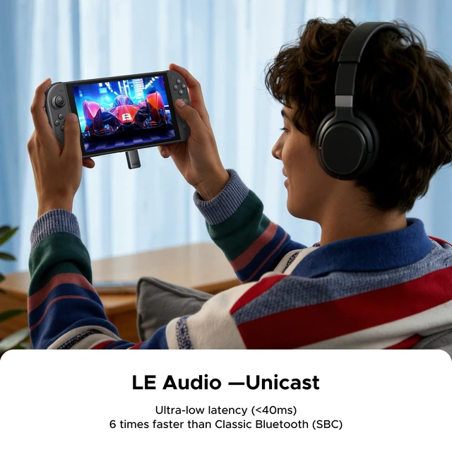 Alt view image 4 of 7 - USB-C Bluetooth Adapter for PS5, Gaming Consoles & PC, Bluetooth 6.0 Transmitter with LE Audio, aptX Adaptive/HD/aptX/SBC, Dual Pairing & One-to-Many Broadcast for Wireless Headphones Speakers