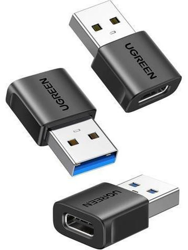 Main image of Vszerda USB to USB C Adapter 3Pack 10Gbps USBC Female to USBA Male Adapter Type C Charge Converter for iPhone 16 15 14 13 Plus Pro Max iPad Air Mini 6 7 Galaxy S25 Watch Black