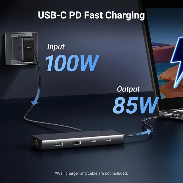 Alt view image 7 of 7 - Vszerda 8 in 1 USB C 4K Docking Station Dual Monitor, Triple Display USB C Hub with 2 HDMI, VGA, 2 USB A&C 3.2 Ports, 100W PD, USB C Dock Compatible for MacBook, Dell, HP, Lenovo, Surface etc