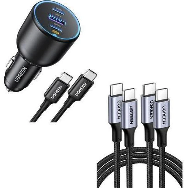 Main image of Vszerda Bundle: 130W USB-C Car Charger + 2x 100W USB-C Cables